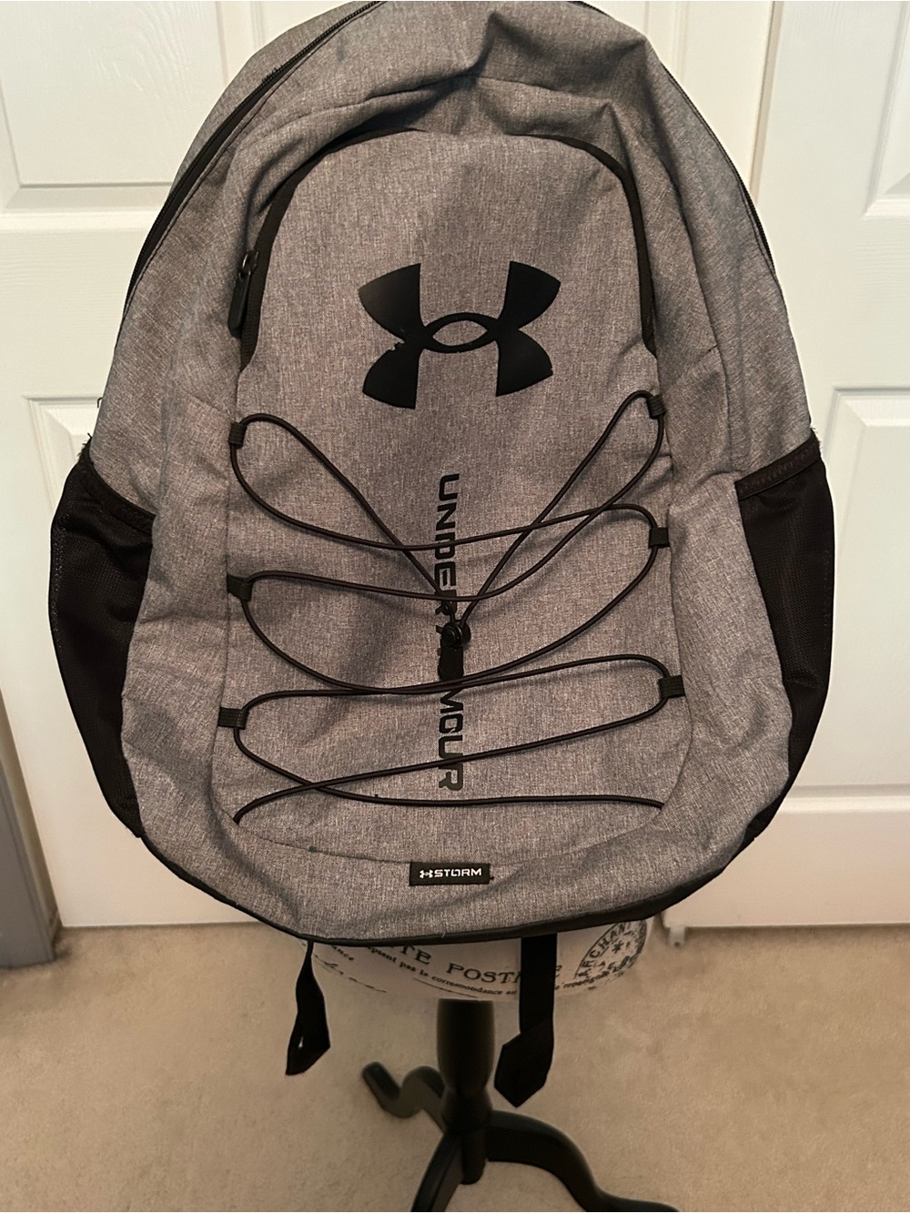 Under Armour Grey and Black Men's Backpack with Bungee Cord